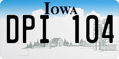 IA license plate DPI104