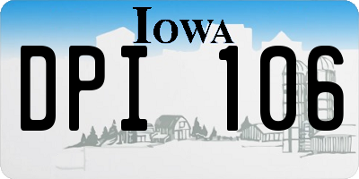 IA license plate DPI106