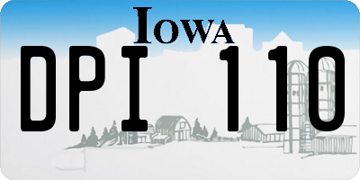 IA license plate DPI110