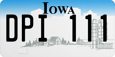 IA license plate DPI111