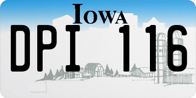 IA license plate DPI116