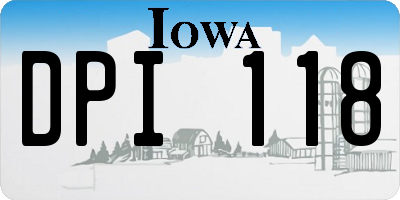 IA license plate DPI118