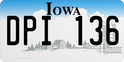 IA license plate DPI136