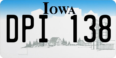 IA license plate DPI138