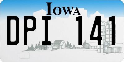 IA license plate DPI141