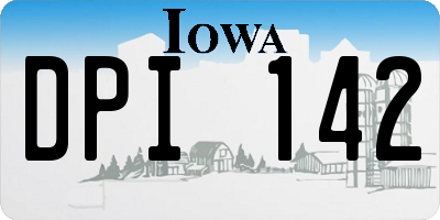 IA license plate DPI142