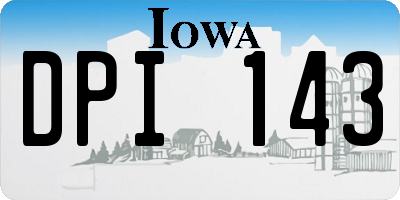 IA license plate DPI143