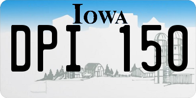 IA license plate DPI150