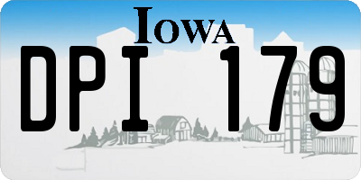 IA license plate DPI179