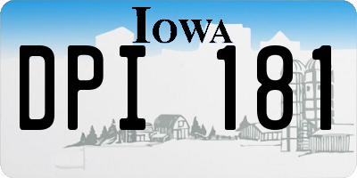 IA license plate DPI181