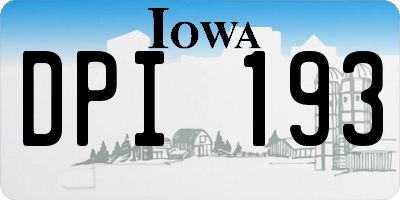 IA license plate DPI193
