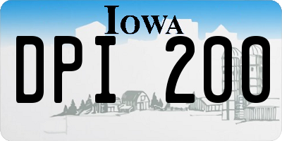 IA license plate DPI200
