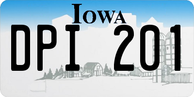 IA license plate DPI201