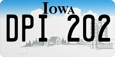 IA license plate DPI202