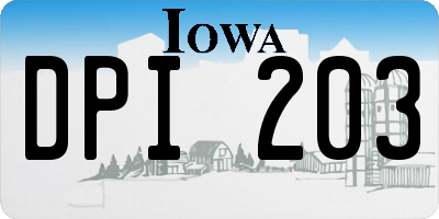 IA license plate DPI203