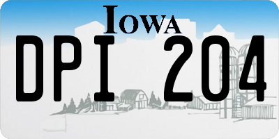 IA license plate DPI204
