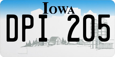 IA license plate DPI205
