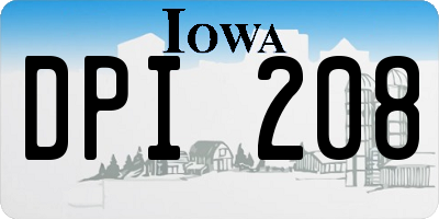 IA license plate DPI208