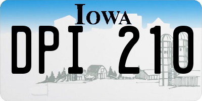 IA license plate DPI210
