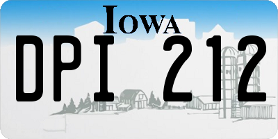 IA license plate DPI212