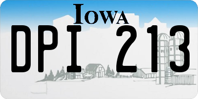 IA license plate DPI213