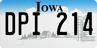 IA license plate DPI214