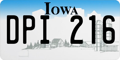 IA license plate DPI216