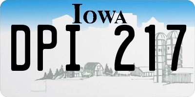 IA license plate DPI217