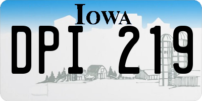 IA license plate DPI219