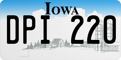 IA license plate DPI220