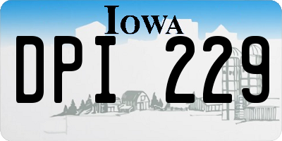 IA license plate DPI229