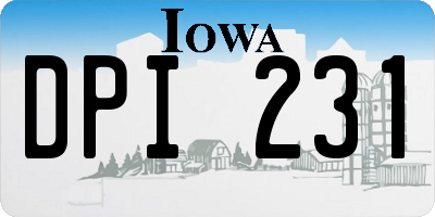 IA license plate DPI231