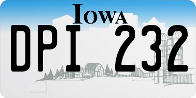IA license plate DPI232