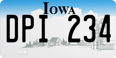 IA license plate DPI234
