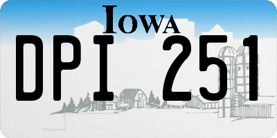 IA license plate DPI251