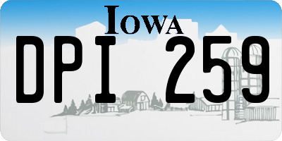 IA license plate DPI259