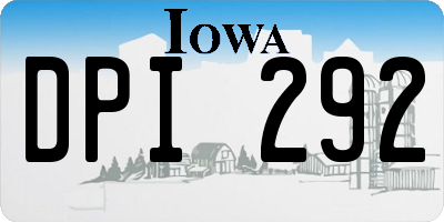 IA license plate DPI292
