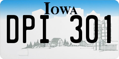 IA license plate DPI301