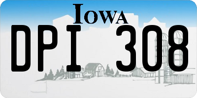 IA license plate DPI308