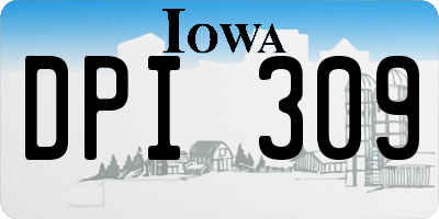 IA license plate DPI309