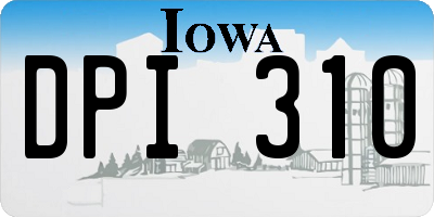 IA license plate DPI310