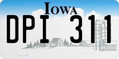 IA license plate DPI311