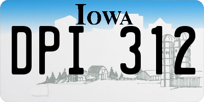 IA license plate DPI312