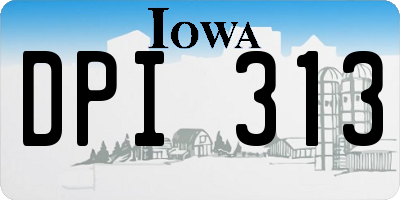 IA license plate DPI313