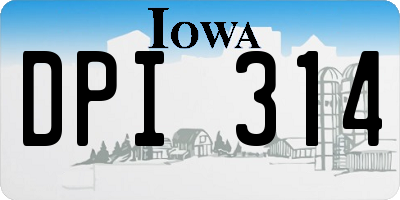 IA license plate DPI314
