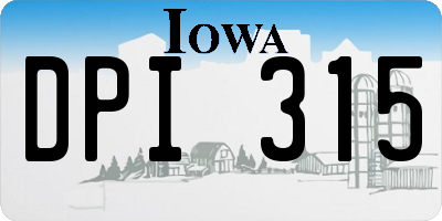 IA license plate DPI315
