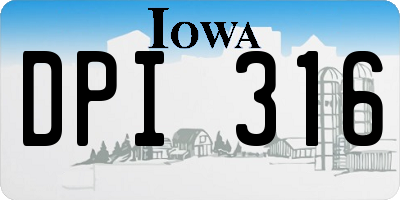 IA license plate DPI316