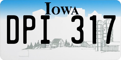IA license plate DPI317