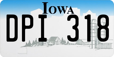 IA license plate DPI318