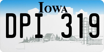 IA license plate DPI319